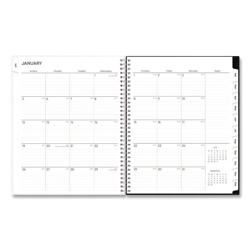Blue Sky® Analeis Create-Your-Own Cover Weekly/Monthly Planner, Floral Artwork, 11 x 8.5, White/Black/Coral, 12-Month (Jan-Dec): 2025 (BLS10000125)