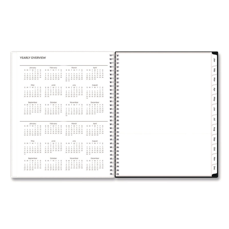 Blue Sky® Analeis Create-Your-Own Cover Weekly/Monthly Planner, Floral Artwork, 11 x 8.5, White/Black/Coral, 12-Month (Jan-Dec): 2025 (BLS10000125)