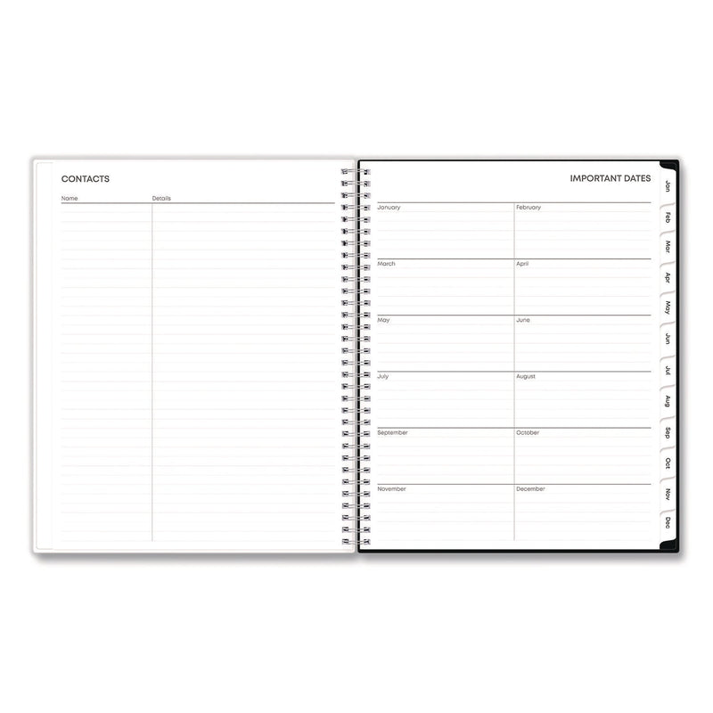 Blue Sky® Analeis Create-Your-Own Cover Weekly/Monthly Planner, Floral Artwork, 11 x 8.5, White/Black/Coral, 12-Month (Jan-Dec): 2025 (BLS10000125)