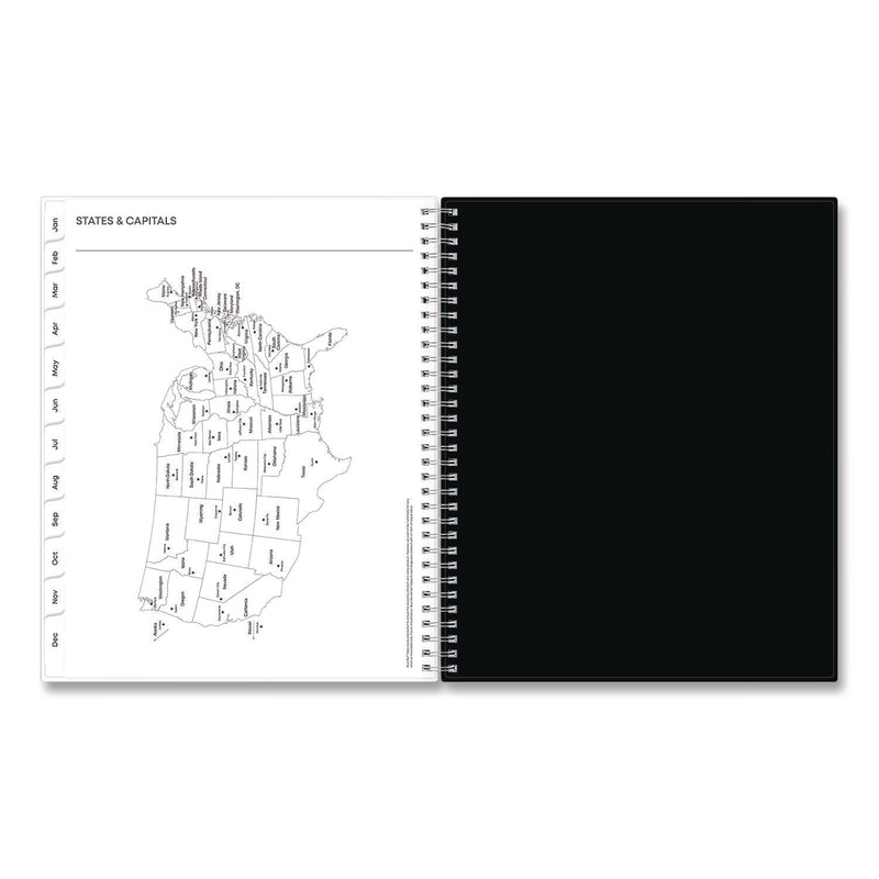 Blue Sky® Analeis Create-Your-Own Cover Weekly/Monthly Planner, Floral Artwork, 11 x 8.5, White/Black/Coral, 12-Month (Jan-Dec): 2025 (BLS10000125)