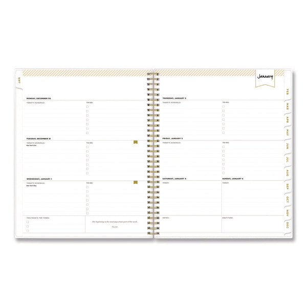 Blue Sky® Day Designer Tile Weekly/Monthly Planner, Geometric Artwork, 11 x 8.5, Blue/White Cover, 12-Month (Jan to Dec): 2025 (BLS10141125)