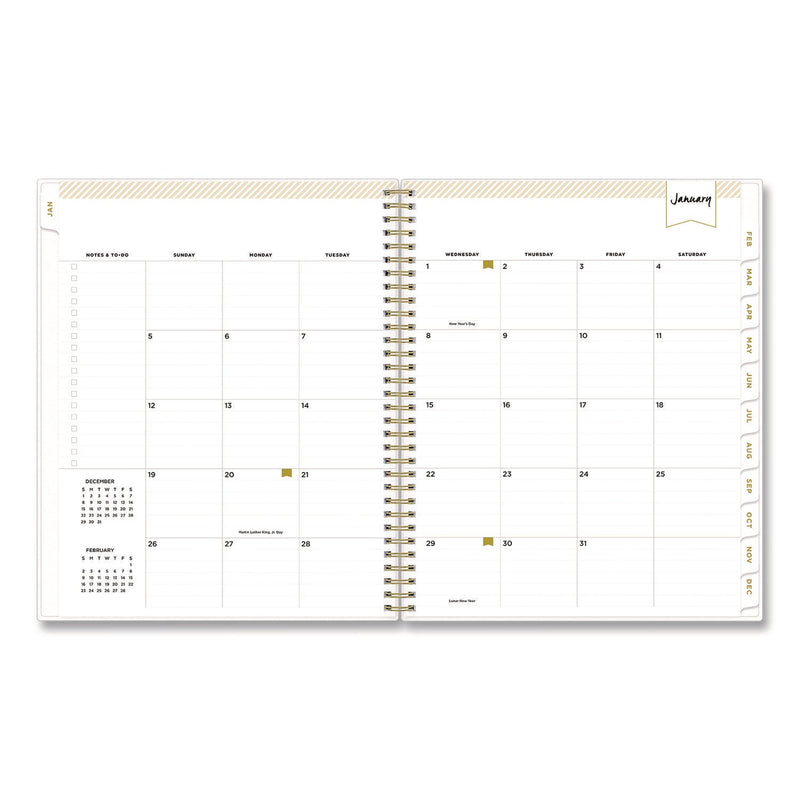 Blue Sky® Day Designer Tile Weekly/Monthly Planner, Geometric Artwork, 11 x 8.5, Blue/White Cover, 12-Month (Jan to Dec): 2025 (BLS10141125)