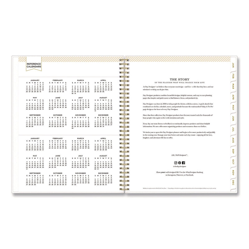 Blue Sky® Day Designer Tile Weekly/Monthly Planner, Geometric Artwork, 11 x 8.5, Blue/White Cover, 12-Month (Jan to Dec): 2025 (BLS10141125)