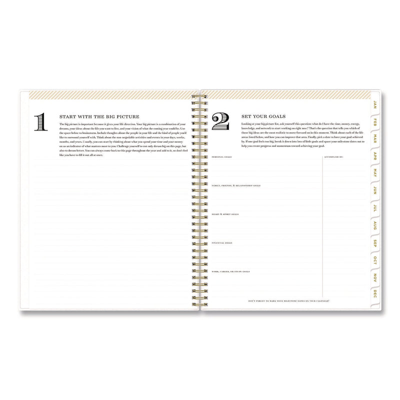 Blue Sky® Day Designer Tile Weekly/Monthly Planner, Geometric Artwork, 11 x 8.5, Blue/White Cover, 12-Month (Jan to Dec): 2025 (BLS10141125)