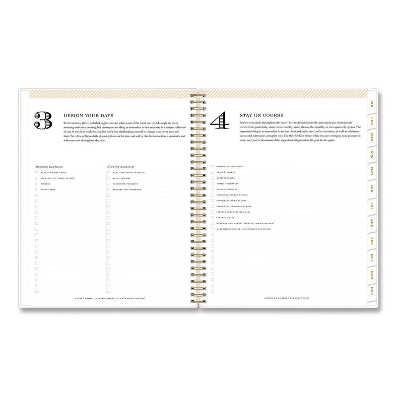 Blue Sky® Day Designer Tile Weekly/Monthly Planner, Geometric Artwork, 11 x 8.5, Blue/White Cover, 12-Month (Jan to Dec): 2025 (BLS10141125)