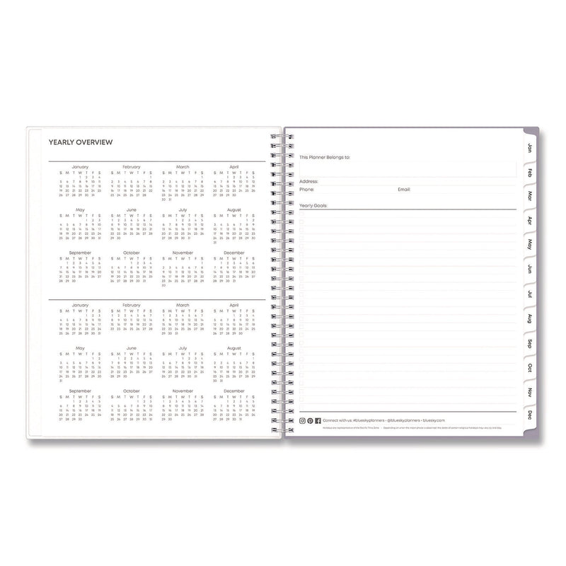 Blue Sky® Rue Du Flore Weekly/Monthly Planner, Floral Artwork, 11 x 8.5, Jade/Lavender Cover, 12-Month (Jan to Dec): 2025 (BLS10160225)