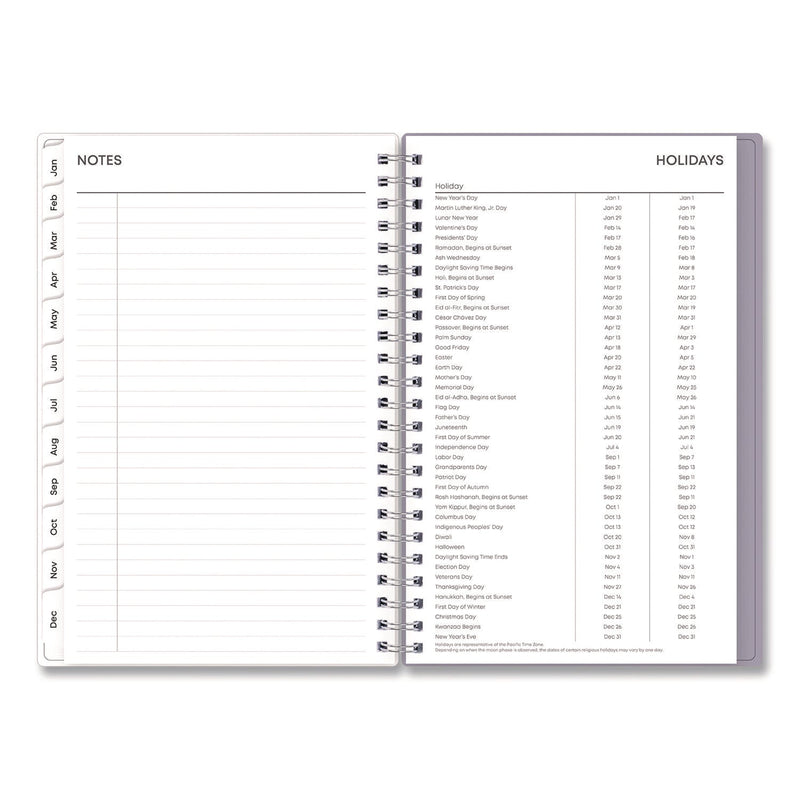 Blue Sky® Rue Du Flore Weekly/Monthly Planner, Floral Artwork, 8 x 5, Jade/Lavender Cover, 12-Month (Jan to Dec): 2025 (BLS10160325)
