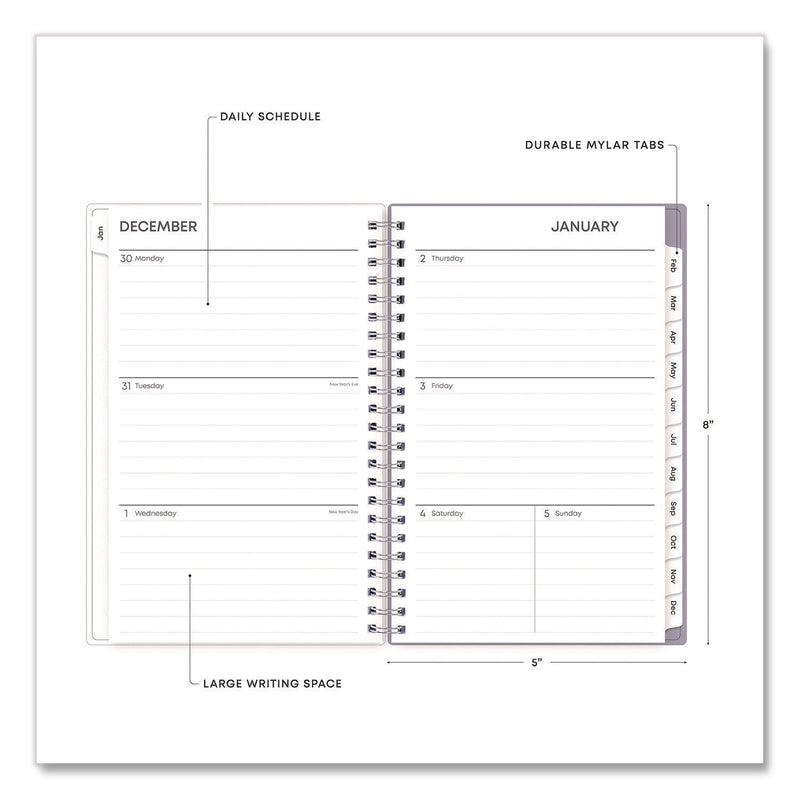 Blue Sky® Rue Du Flore Weekly/Monthly Planner, Floral Artwork, 8 x 5, Jade/Lavender Cover, 12-Month (Jan to Dec): 2025 (BLS10160325)