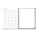 Blue Sky® Baccara Dark Create-Your-Own Cover Weekly/Monthly Planner, Floral, 11 x 8.5, Gray/White/Gold Cover, 12-Month (Jan-Dec): 2025 (BLS11021125)
