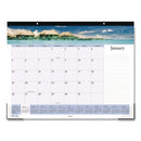 Blue Sky® Islands Desk Pad Calendar, Tropical Island Photography, 22 x 17, Blue/White Sheets, Black Headband, 12-Month (Jan-Dec): 2025 (BLS11789125)