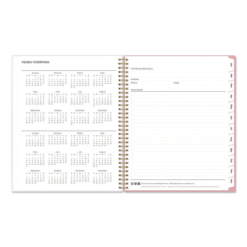 Blue Sky® Mimi Pink Weekly/Monthly Planner, Floral Artwork, 11 x 8.5, Pink/Blue/Rose Cover, 12-Month (Jan to Dec): 2025 (BLS13726425)