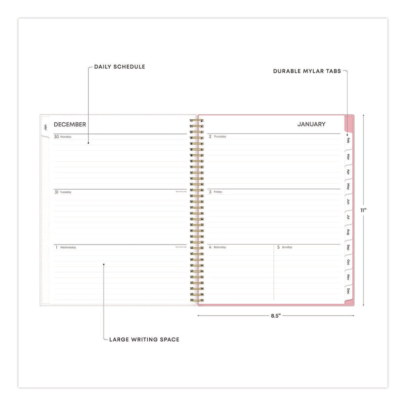 Blue Sky® Mimi Pink Weekly/Monthly Planner, Floral Artwork, 11 x 8.5, Pink/Blue/Rose Cover, 12-Month (Jan to Dec): 2025 (BLS13726425)