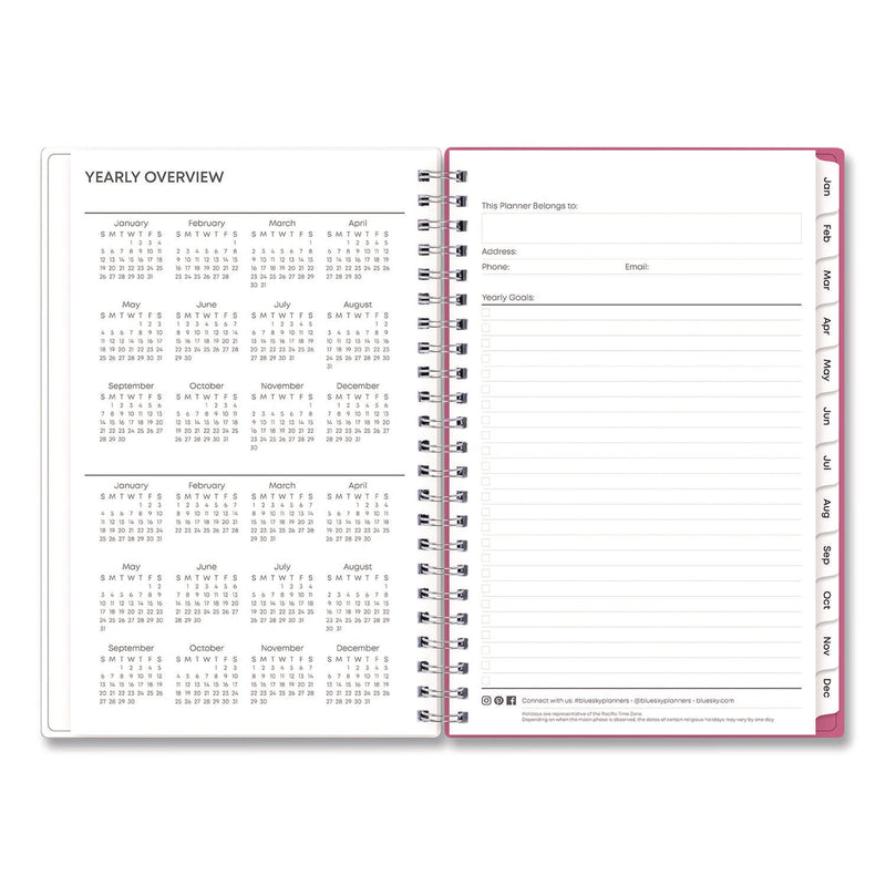 Blue Sky® BCA Orchid Weekly/Monthly Planner, Orchids Artwork, 8 x 5, White/Pink Cover, 12-Month (Jan to Dec): 2025 (BLS14208425)