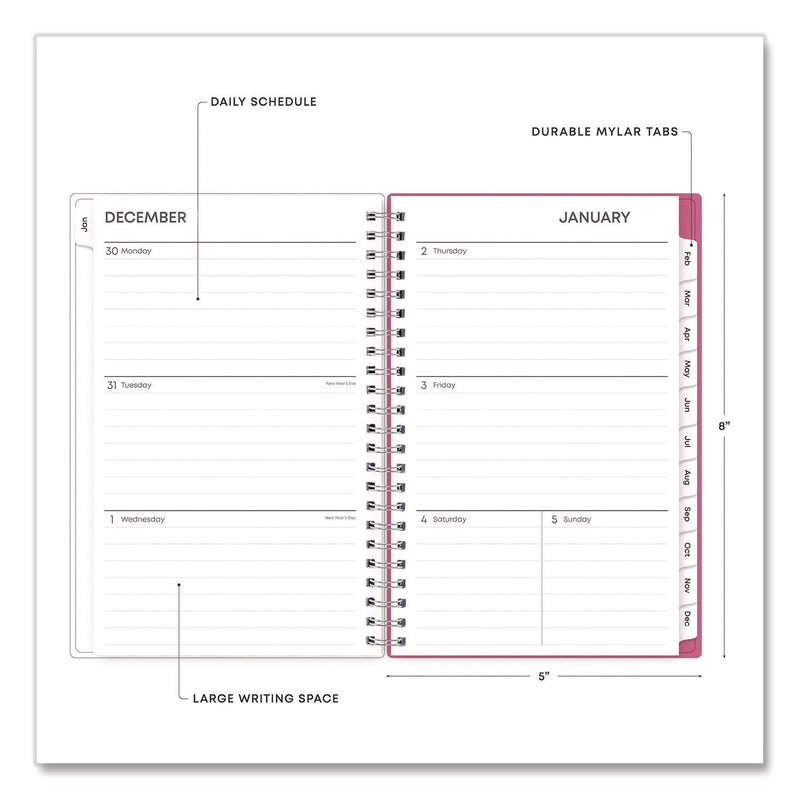 Blue Sky® BCA Orchid Weekly/Monthly Planner, Orchids Artwork, 8 x 5, White/Pink Cover, 12-Month (Jan to Dec): 2025 (BLS14208425)