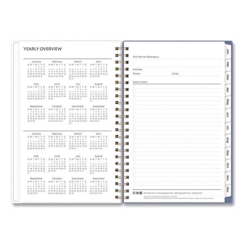 Blue Sky® Cocorrina Weekly/Monthly Planner, Pastel Paisley Artwork, 8 x 5, Blue/Pink/White Cover, 12-Month (Jan to Dec): 2025 (BLS14369425)