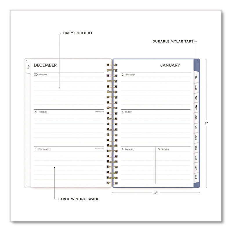 Blue Sky® Cocorrina Weekly/Monthly Planner, Pastel Paisley Artwork, 8 x 5, Blue/Pink/White Cover, 12-Month (Jan to Dec): 2025 (BLS14369425)