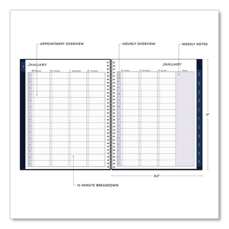Blue Sky® Passages Weekly Appointment Book and Monthly Planner, 11 x 8.5, Navy Blue Cover, 12-Month (Jan to Dec): 2025 (BLS14865825)