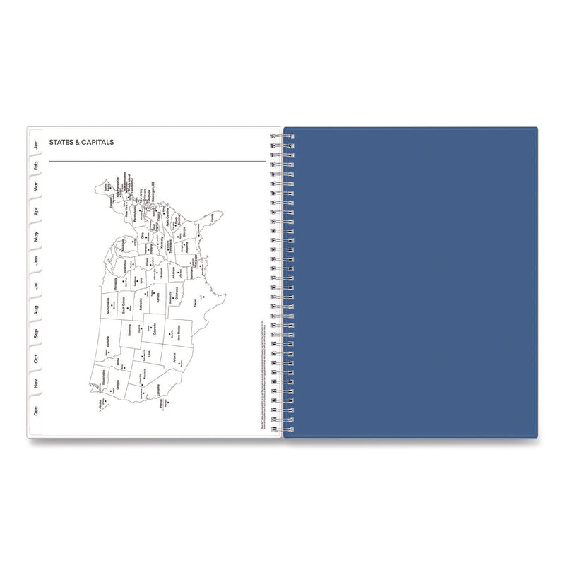 Blue Sky® Savoy Cool Weekly/Monthly Planner, Abstract Artwork, 11 x 8.5, Blue/Silver Cover, 12-Month (Jan to Dec): 2025 (BLS14876225)