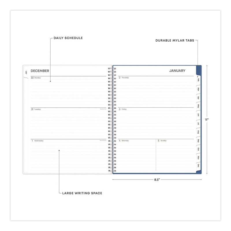 Blue Sky® Savoy Cool Weekly/Monthly Planner, Abstract Artwork, 11 x 8.5, Blue/Silver Cover, 12-Month (Jan to Dec): 2025 (BLS14876225)