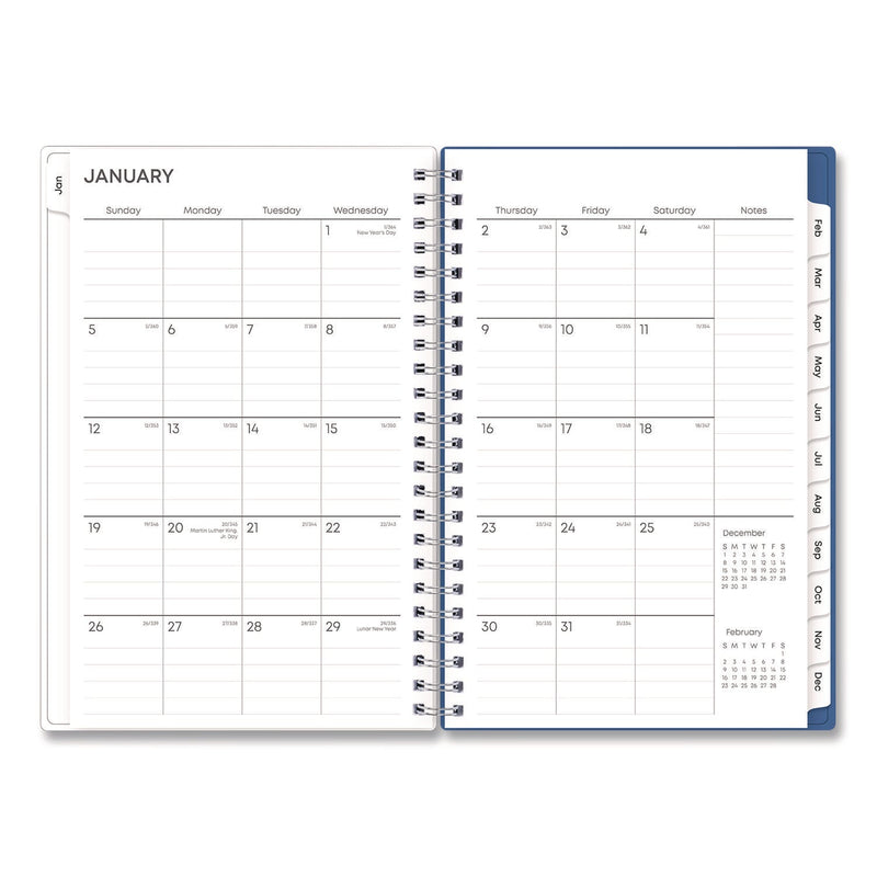 Blue Sky® Savoy Cool Weekly/Monthly Planner, Abstract Artwork, 8 x 5, Blue/Silver Cover, 12-Month (Jan to Dec): 2025 (BLS14876325)