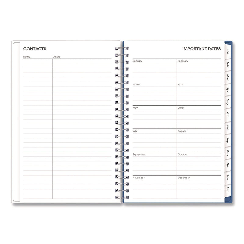 Blue Sky® Savoy Cool Weekly/Monthly Planner, Abstract Artwork, 8 x 5, Blue/Silver Cover, 12-Month (Jan to Dec): 2025 (BLS14876325)