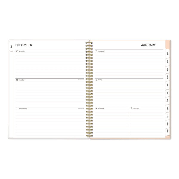 Blue Sky® Natalya Weekly/Monthly Planner, Abstract Artwork, 11 x 8.5, Peach-Pink/White Cover, 12-Month (Jan to Dec): 2025 (BLS14876425)