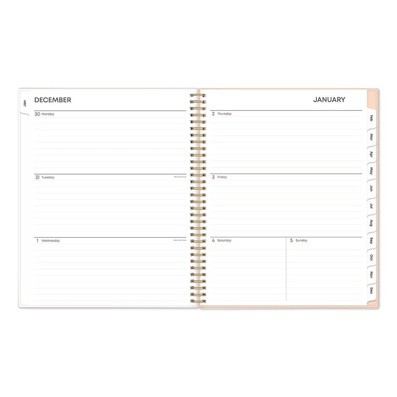 Blue Sky® Natalya Weekly/Monthly Planner, Abstract Artwork, 11 x 8.5, Peach-Pink/White Cover, 12-Month (Jan to Dec): 2025 (BLS14876425)