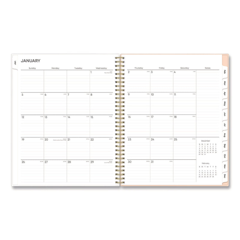 Blue Sky® Natalya Weekly/Monthly Planner, Abstract Artwork, 11 x 8.5, Peach-Pink/White Cover, 12-Month (Jan to Dec): 2025 (BLS14876425)
