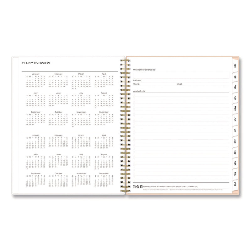 Blue Sky® Natalya Weekly/Monthly Planner, Abstract Artwork, 11 x 8.5, Peach-Pink/White Cover, 12-Month (Jan to Dec): 2025 (BLS14876425)