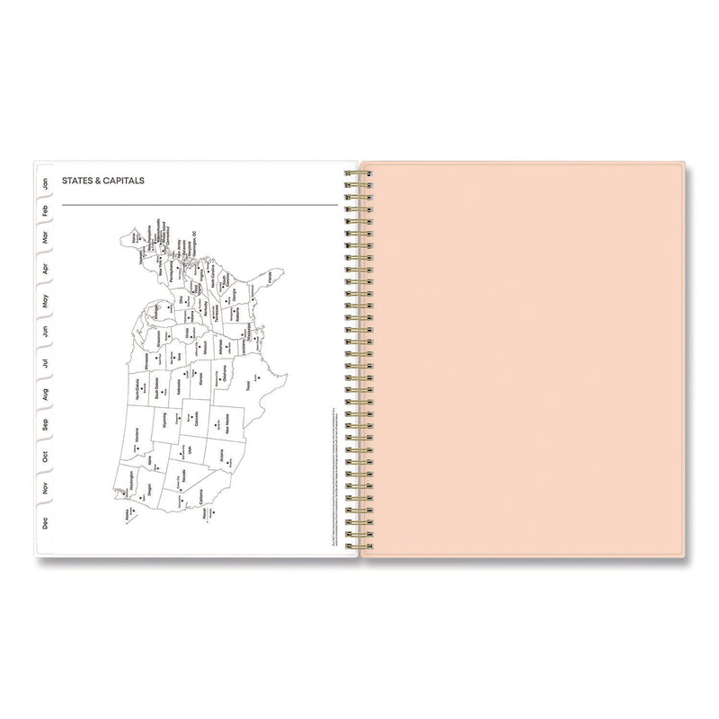 Blue Sky® Natalya Weekly/Monthly Planner, Abstract Artwork, 11 x 8.5, Peach-Pink/White Cover, 12-Month (Jan to Dec): 2025 (BLS14876425)