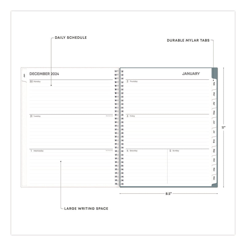 Blue Sky® Amitza Weekly/Monthly Planner, Abstract Artwork, 11 x 8.5, Blue/Gray/White Cover, 12-Month (Jan to Dec): 2025 (BLS14876525)