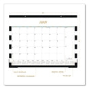 Blue Sky® Day Designer Rugby Stripe Academic Year Desk Pad Calendar, 22 x 17, White/Black Sheets, 12-Month (July to June): 2024 to 2025 (BLS138443A25)