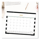 Blue Sky® Day Designer Rugby Stripe Academic Year Desk Pad Calendar, 22 x 17, White/Black Sheets, 12-Month (July to June): 2024 to 2025 (BLS138443A25)