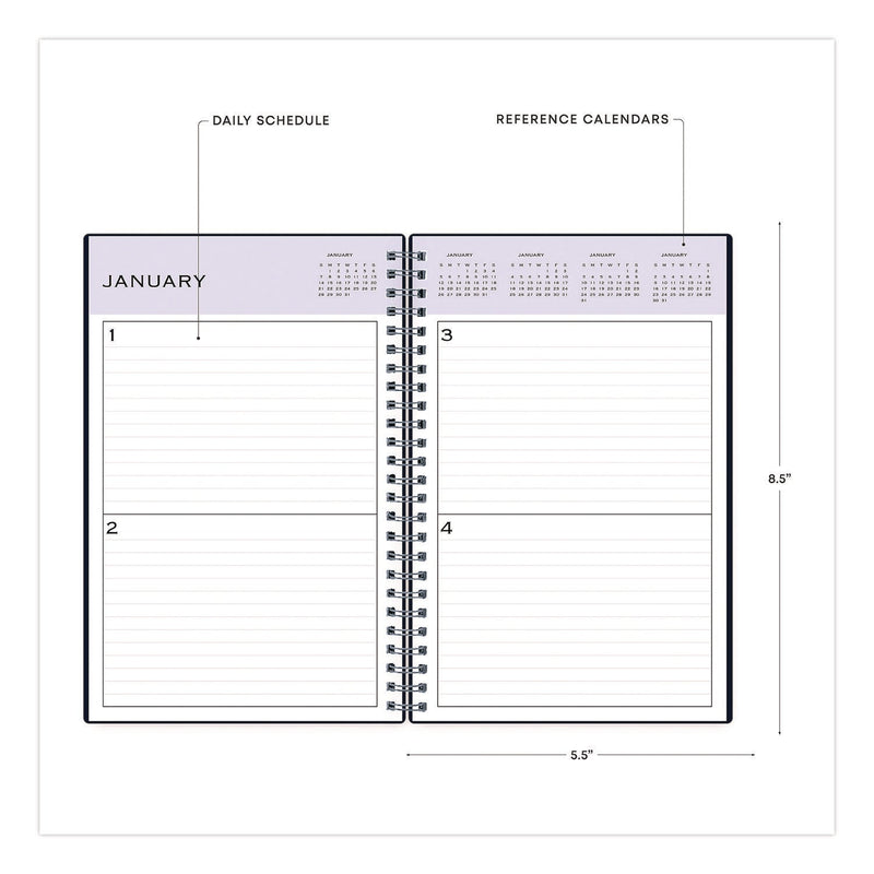 Blue Sky® Perpetual Daily Planner, 8.5 x 5.5, Blue Cover, 52 Weeks: Undated (BLS141138)