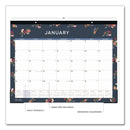 Blue Sky® Ashlyn Desk Pad Calendar, Floral Artwork, 22 x 17, White/Blue/Pink Sheets, Black Headband, 12-Month (Jan to Dec): 2025 (BLS14861825)