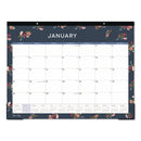 Blue Sky® Ashlyn Desk Pad Calendar, Floral Artwork, 22 x 17, White/Blue/Pink Sheets, Black Headband, 12-Month (Jan to Dec): 2025 (BLS14861825)