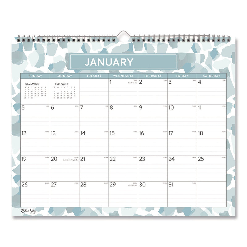 Blue Sky® Amitza Blue Monthly Wall Calendar, Abstract Artwork, 15 x 12, White/Blue/Gray Sheets, 12-Month (Jan to Dec): 2025 (BLS14877225)
