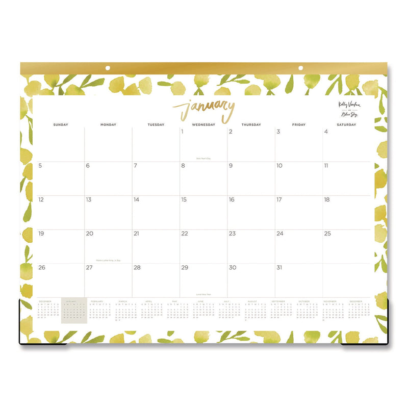 Blue Sky® Kelly Ventura Mimosa Desk Pad Calendar, Lemons Artwork, 22 x 17, White/Yellow/Green Sheets, 12-Month (Jan to Dec): 2025 (BLS14906325)