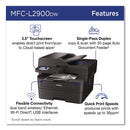 Brother Wireless MFC-L2900DW Compact Monochrome AIO Laser Printer, Copy/Fax/Print/Scan (BRTMFCL2900DW)