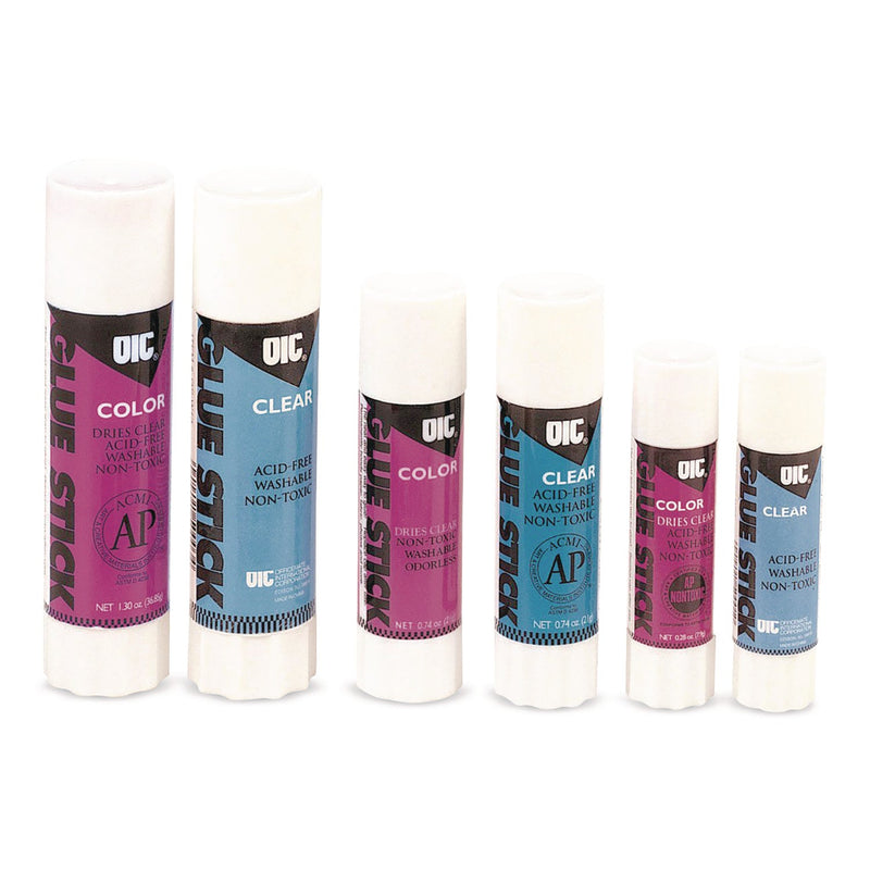 Officemate Glue Stick,1.3 oz, Applies Purple, Dries Clear (OIC385417)