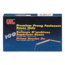 Officemate Prong Fastener Base, 2" Capacity, 2.75" Center to Center, Silver, 100/Box (OIC99714)