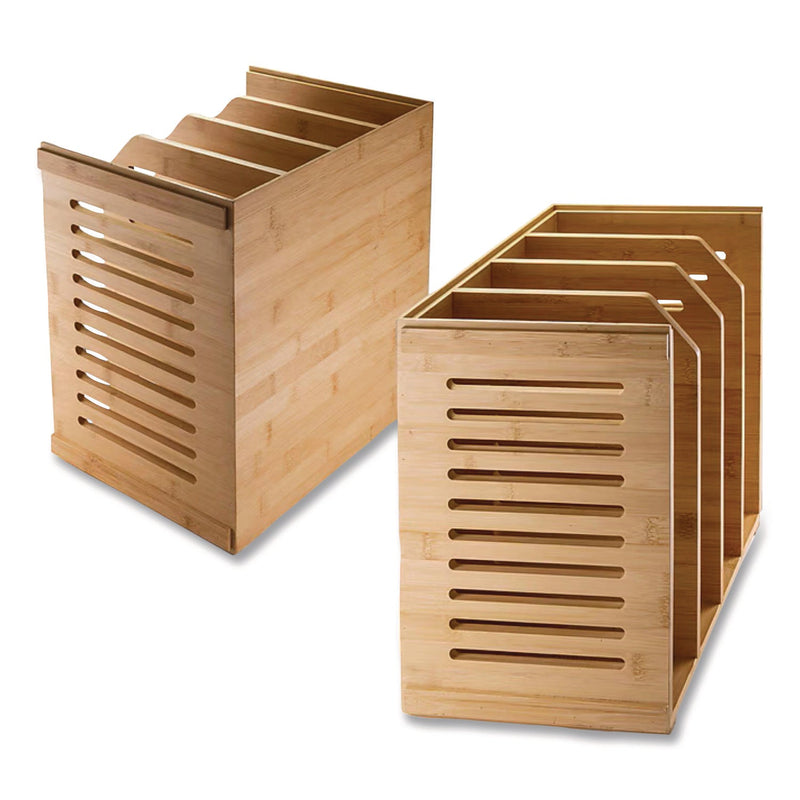 Officemate Bamboo Magazine File, 14.09 x 14.41 x 14.41, Brown (OIC71006)