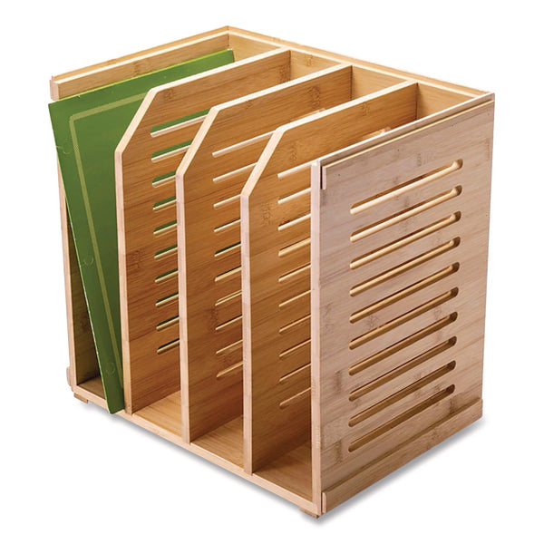 Officemate Bamboo Magazine File, 14.09 x 14.41 x 14.41, Brown (OIC71006)