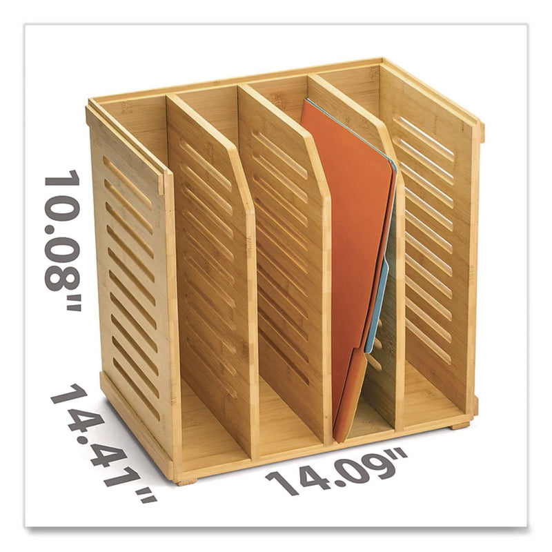 Officemate Bamboo Magazine File, 14.09 x 14.41 x 14.41, Brown (OIC71006)