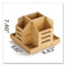 Officemate Bamboo Rotary Organizer, 9 Compartments, 8.85 x 8.82 x 7.4, Brown, Bamboo (OIC71007)