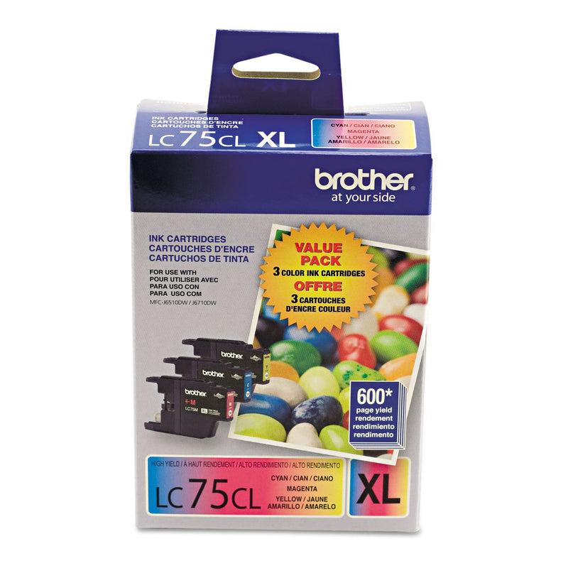 Brother LC753PKS Innobella High-Yield Ink, 600 Page-Yield, Cyan/Magenta/Yellow (DY3461)