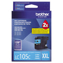 Brother LC105C Innobella Super High-Yield Ink, 1200 Page-Yield, Cyan (BRTLC105C)