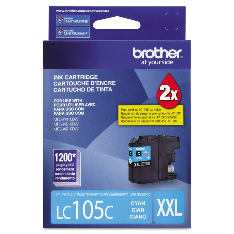 Brother LC105C Innobella Super High-Yield Ink, 1200 Page-Yield, Cyan (BRTLC105C)