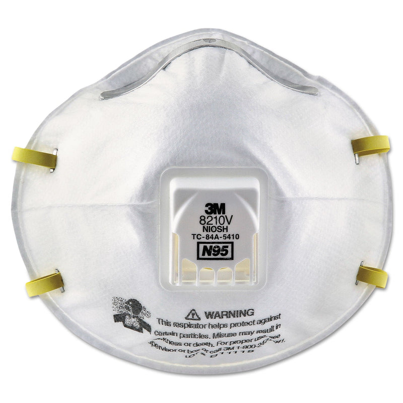 3M™ Particulate Respirator 8210V, N95, Cool Flow Valve, 10/Box (MMM8210V)