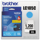 Brother LC105C Innobella Super High-Yield Ink, 1200 Page-Yield, Cyan (BRTLC105C)